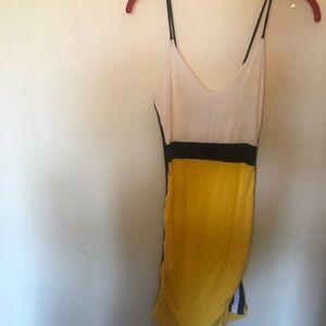 Yellow & White Bodycon Dress